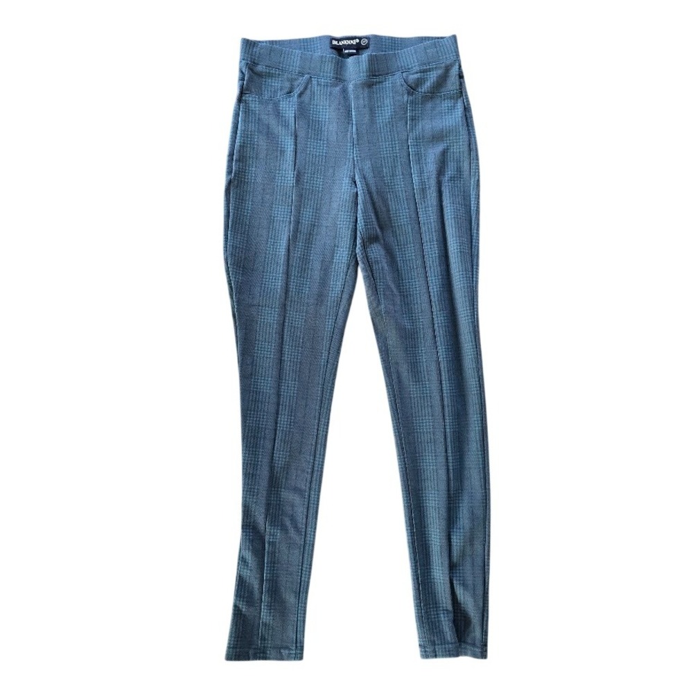 BLANKNYC Tartan‎ Green Gray Plaid Slim Fit Pull On Stretch Pants Women 27 Preppy